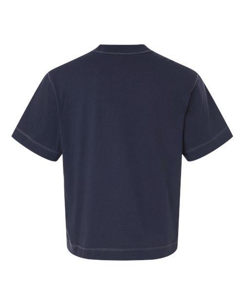 Unisex Heavyweight Cotton Mid-Length Tee - Navy
