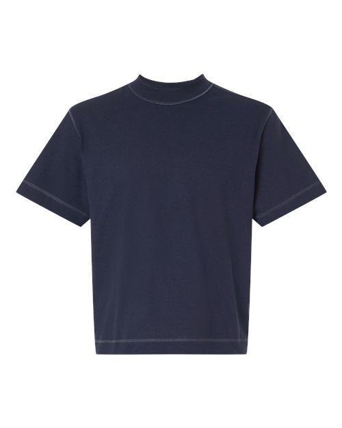 Unisex Heavyweight Cotton Mid-Length Tee - Navy