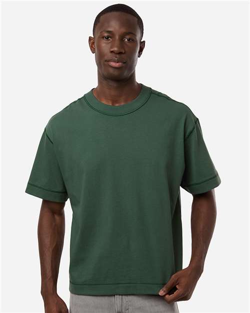 Unisex Heavyweight Cotton Mid-Length Tee - Pine