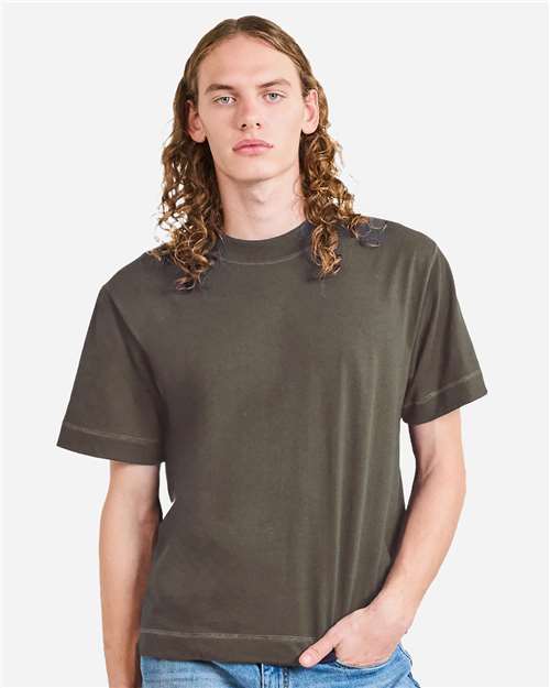 Unisex Heavyweight Cotton Mid-Length Tee - Mushroom