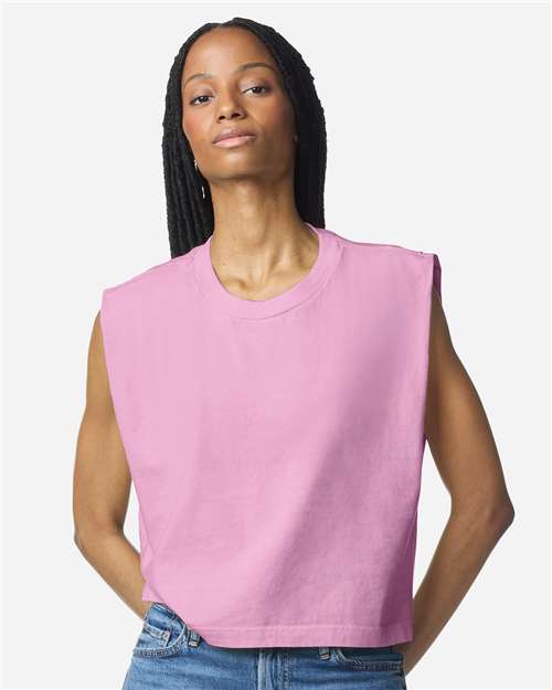 Women's Garment-Dyed Heavyweight Muscle Tee - Faded Powder Pink