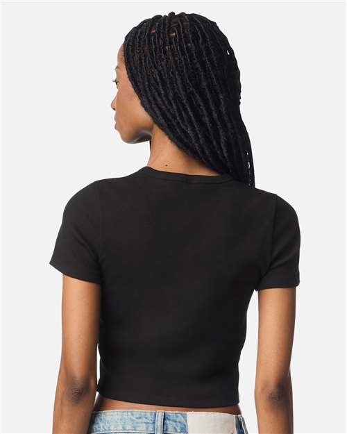 Women's Baby Rib Cropped Tee - Black