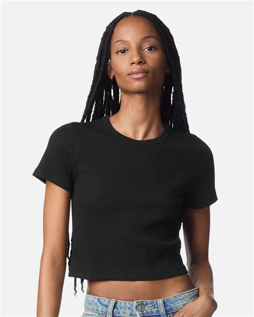 Women's Baby Rib Cropped Tee - Black