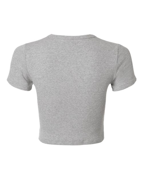Women's Baby Rib Cropped Tee - Heather Grey