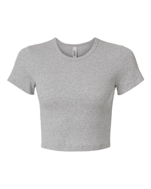 Women's Baby Rib Cropped Tee - Heather Grey