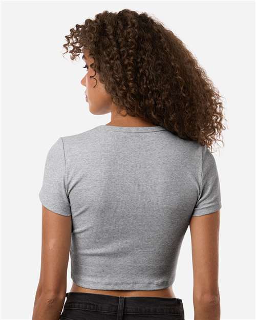 Women's Baby Rib Cropped Tee - Heather Grey