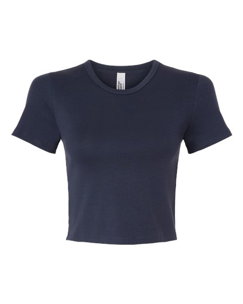 Women's Baby Rib Cropped Tee - Navy