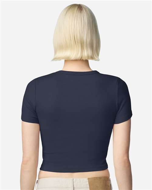 Women's Baby Rib Cropped Tee - Navy