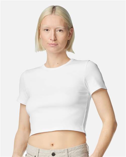 Women's Baby Rib Cropped Tee - White