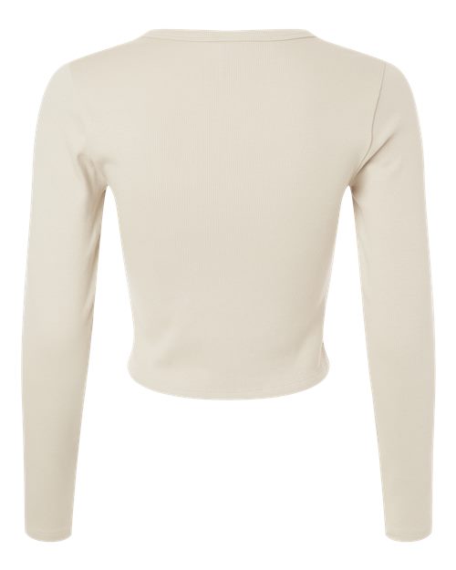 Women's Baby Rib Long Sleeve Cropped Tee - Bone