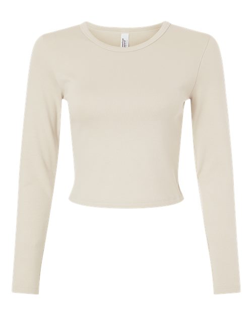 Women's Baby Rib Long Sleeve Cropped Tee - Bone