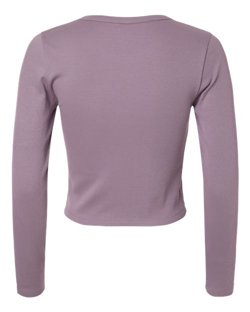 Women's Baby Rib Long Sleeve Cropped Tee - Smokey Violet