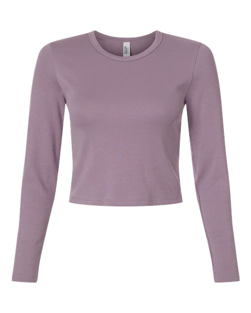 Women's Baby Rib Long Sleeve Cropped Tee - Smokey Violet