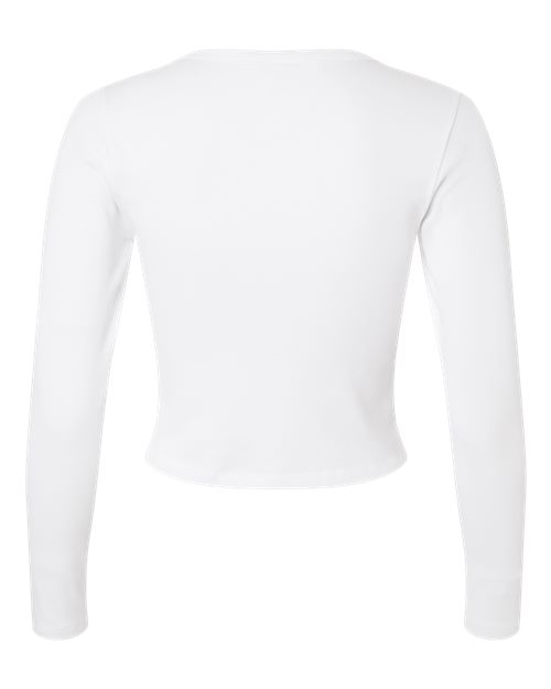 Women's Baby Rib Long Sleeve Cropped Tee - White