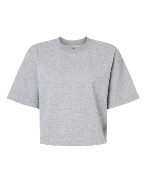 Women's French Terry Mid-Length Boxy Top - Heather Grey
