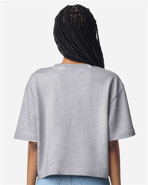 Women's French Terry Mid-Length Boxy Top - Heather Grey