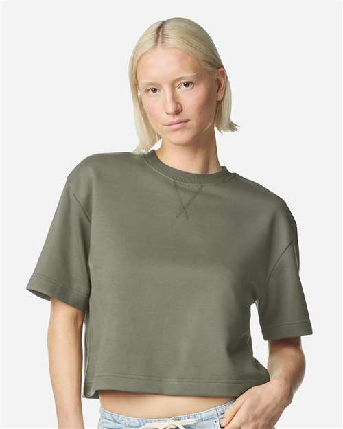 Women's French Terry Mid-Length Boxy Top - Lieutenant