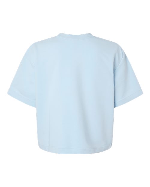 Women's French Terry Mid-Length Boxy Top - Powder Blue