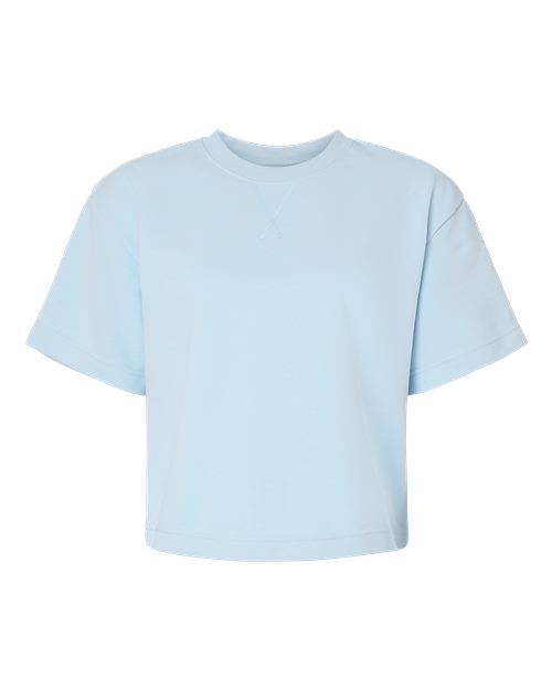Women's French Terry Mid-Length Boxy Top - Powder Blue