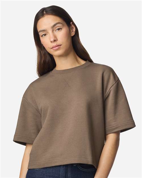 Women's French Terry Mid-Length Boxy Top - Savana
