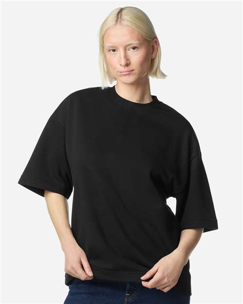Unisex French Terry Ex Crew Top - Black