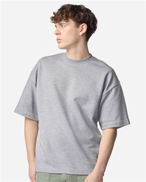 Unisex French Terry Ex Crew Top - Heather Grey