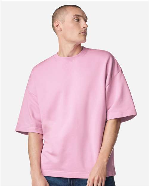 Unisex French Terry Ex Crew Top - Powder Pink