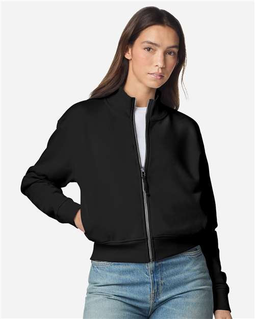 Women's French Terry Full-Zip Jacket - Black
