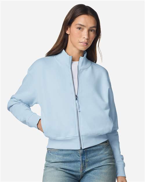 Women's French Terry Full-Zip Jacket - Powder Blue