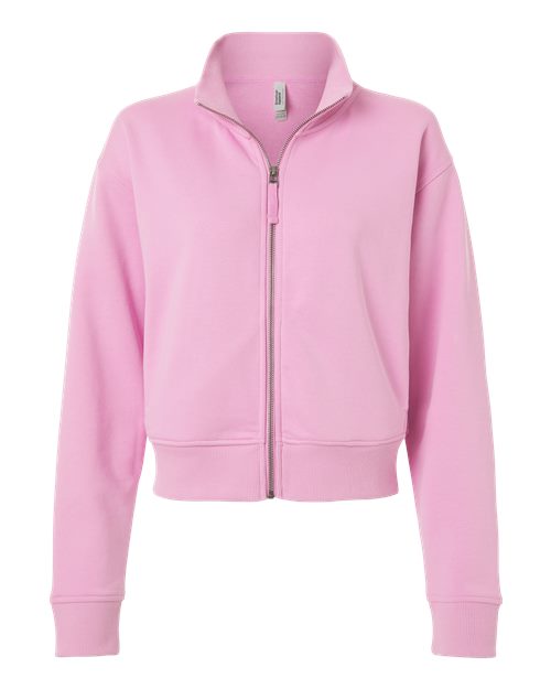 Women's French Terry Full-Zip Jacket - Powder Pink