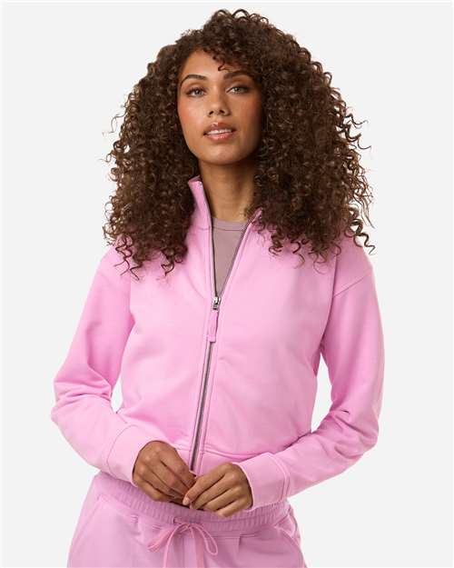 Women's French Terry Full-Zip Jacket - Powder Pink