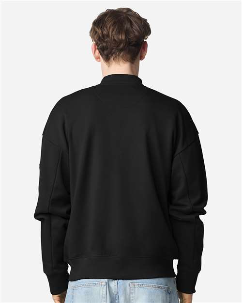 Unisex French Terry Bomber Jacket - Black