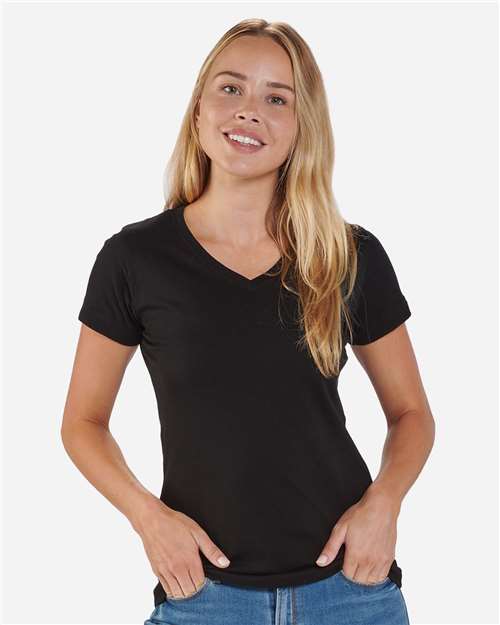 Women's V-Neck T-Shirt - Black