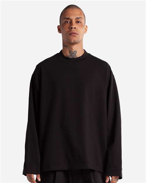 Unisex Max Heavyweight Oversized Long Sleeve T-Shirt - Black