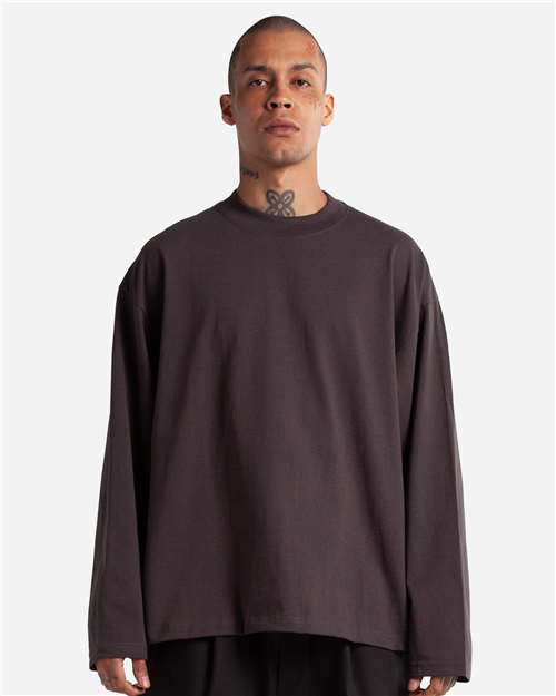 Unisex Max Heavyweight Oversized Long Sleeve T-Shirt - Off Black