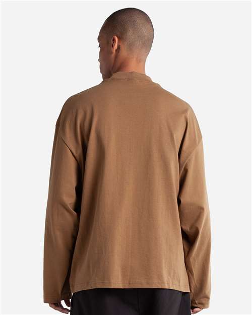 Unisex Max Heavyweight Oversized Long Sleeve T-Shirt - Latte