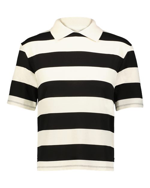 Women's Prep Street Rugby Crop T-Shirt - Alabaster/ Vintage Black