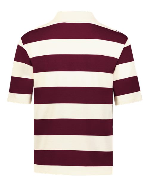 Women's Prep Street Rugby Crop T-Shirt - Alabaster/ Vintage Maroon