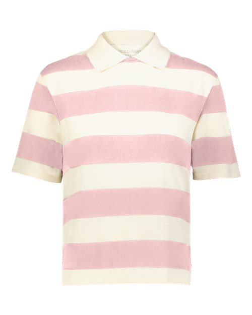 Women's Prep Street Rugby Crop T-Shirt - Alabaster/ Vintage Petal Pink