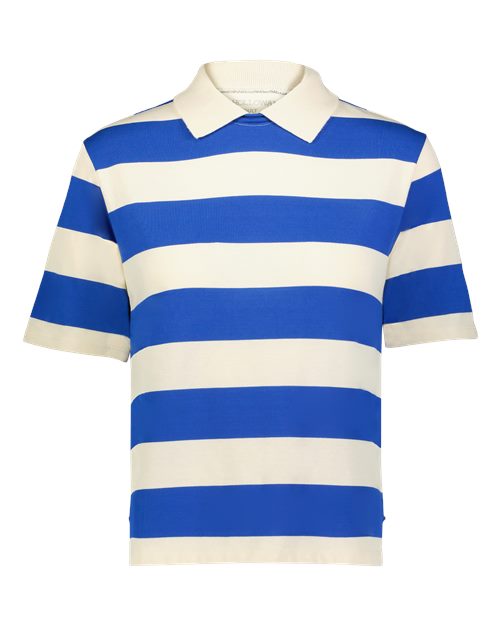 Women's Prep Street Rugby Crop T-Shirt - Alabaster/ Vintage Royal
