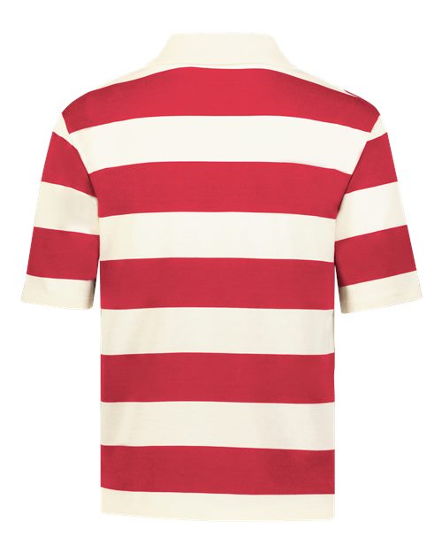 Women's Prep Street Rugby Crop T-Shirt - Alabaster/ Vintage Scarlet