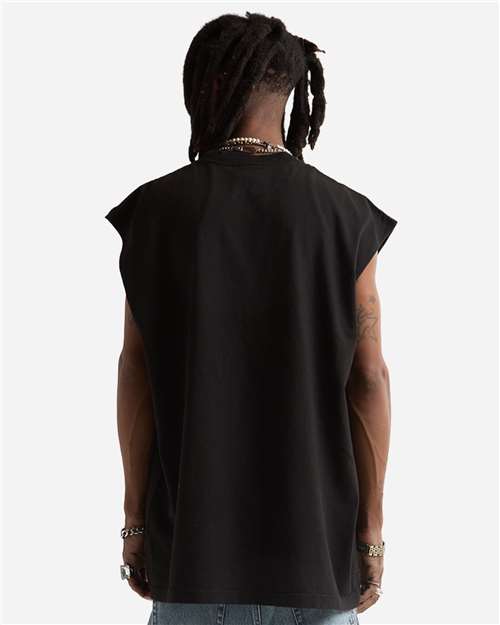 Unisex Garment-Dyed Muscle Tee - Black