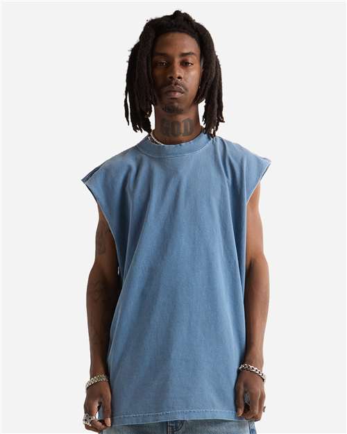 Unisex Garment-Dyed Muscle Tee - Washed Denim
