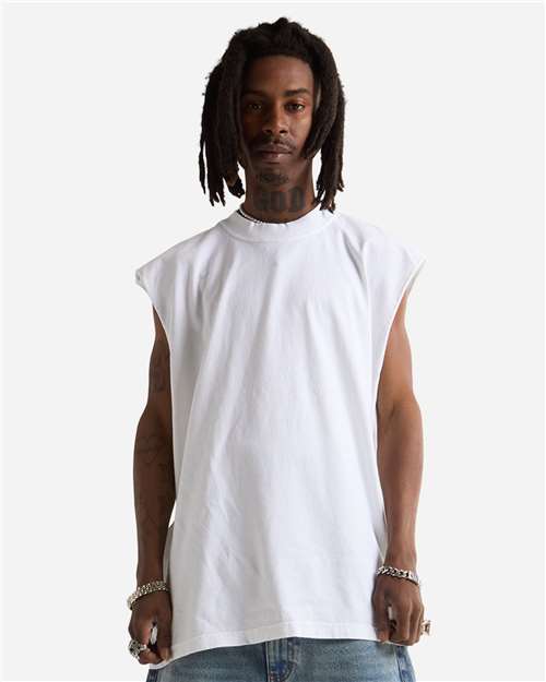 Unisex Garment-Dyed Muscle Tee - White
