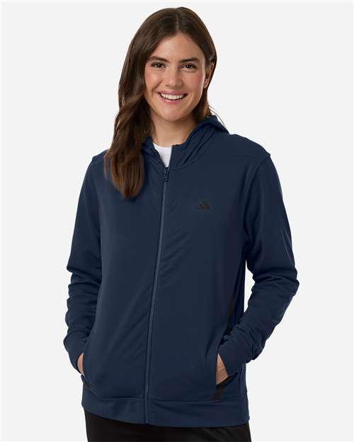 Women's Game & Go Fleece Full-Zip Hooded Sweatshirt - Team Navy Blue/ Black