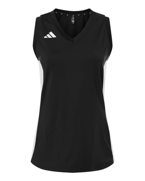 Women's Quickset V-Neck Sleeveless Jersey - Black/ White