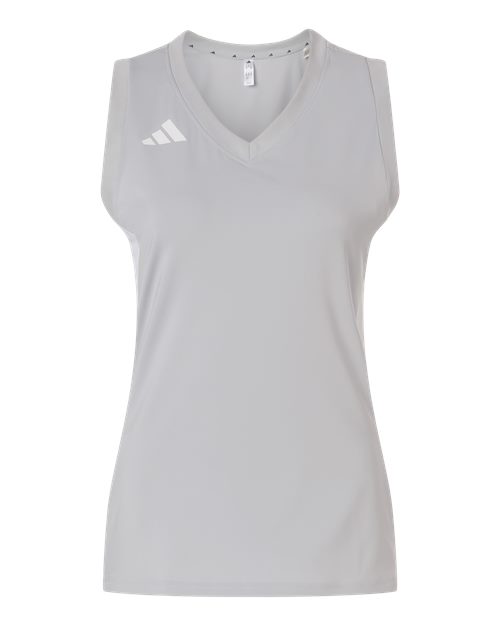 Women's Quickset V-Neck Sleeveless Jersey - Team Light Grey/ White