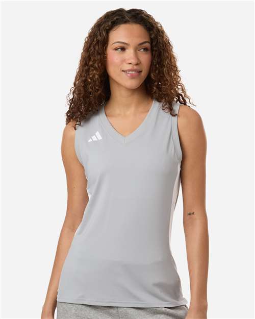 Women's Quickset V-Neck Sleeveless Jersey - Team Light Grey/ White