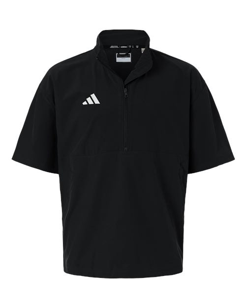 Men's Short Sleeve Quarter-Zip Pullover - Black/ White