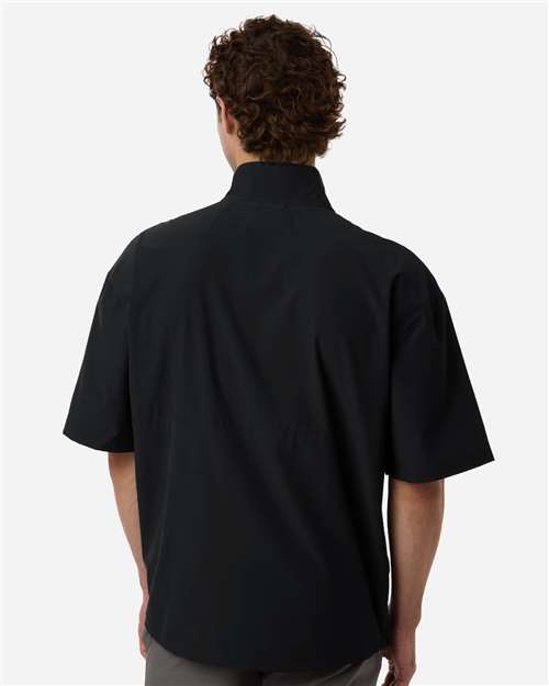 Men's Short Sleeve Quarter-Zip Pullover - Black/ White
